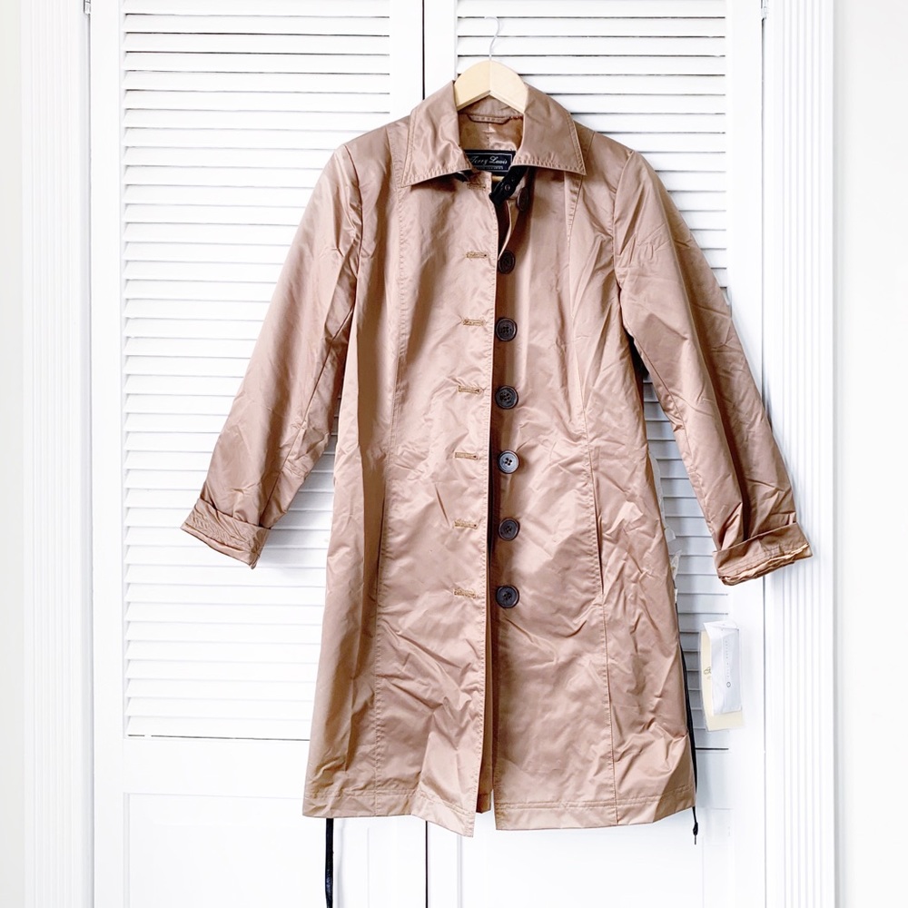 Terry Lewis Copper Metallic Trench Coat NWT